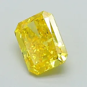 0.83ct RADIANT Fancy Vivid Yellow VVS2 Coloured Lab diamond