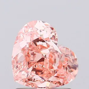 1.64ct HEART Fancy Vivid Pink VVS2 Coloured Lab diamond