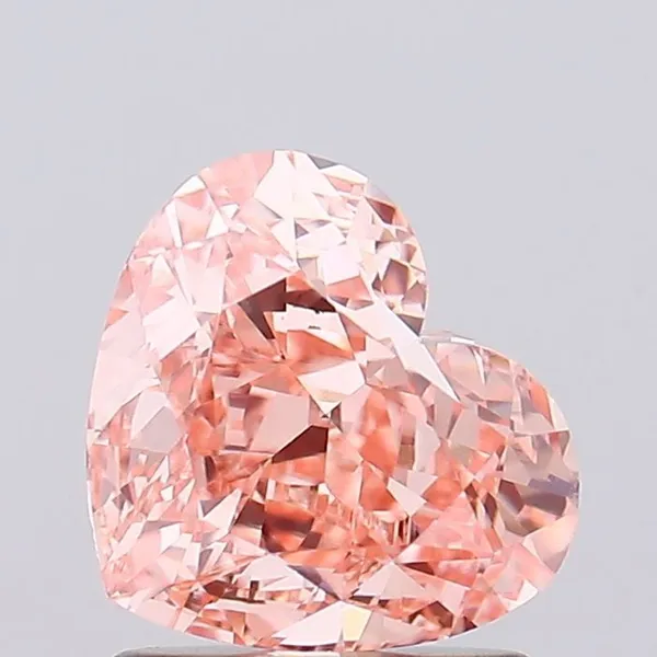 1.64ct HEART Fancy Vivid Pink VVS2 Coloured Lab diamond