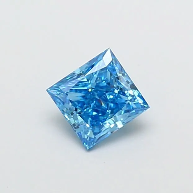 1.01ct PRINCESS Fancy Vivid Blue VVS2 Coloured Lab diamond