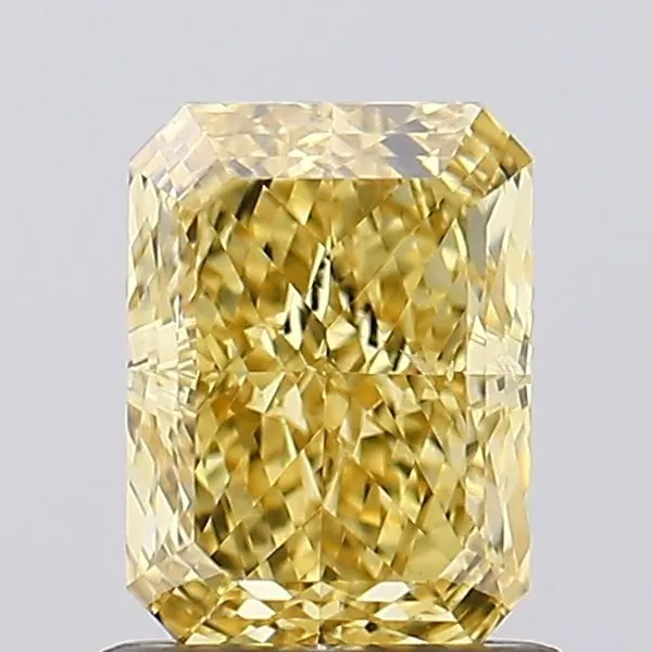1.01ct RADIANT Fancy Vivid Yellow VS2 Coloured Lab diamond