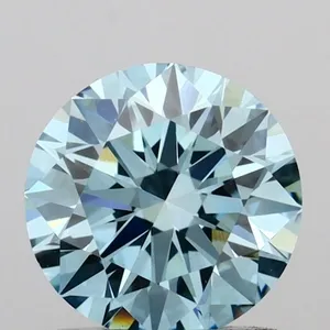 0.98ct ROUND Fancy Vivid Blue VS1 Coloured Lab diamond