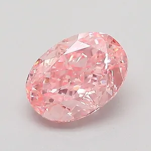 0.91ct OVAL Fancy Vivid Pink VVS2 Coloured Lab diamond
