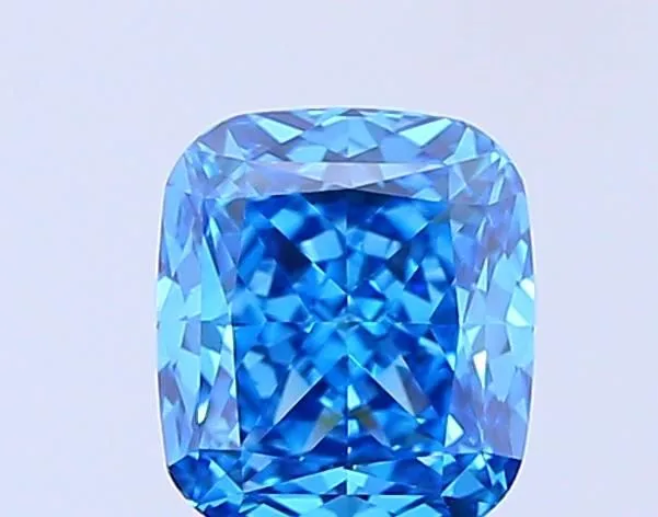0.94ct CUSHION Fancy Vivid Blue VS1 Coloured Lab diamond