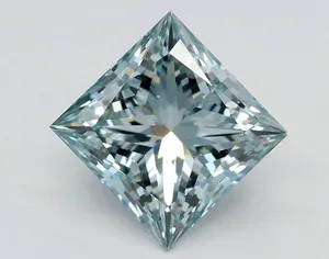1.85ct PRINCESS Fancy Intense Greenish Blue VS2 Coloured Lab diamond