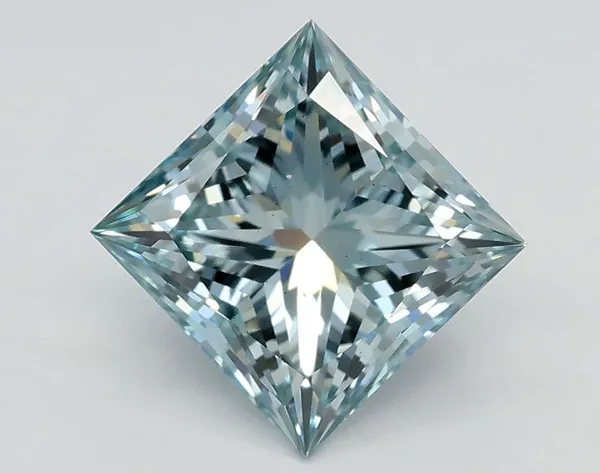 1.85ct PRINCESS Fancy Intense Greenish Blue VS2 Coloured Lab diamond