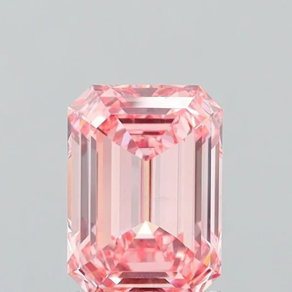 1.56ct EMERALD Fancy Intense Pink VS1 Coloured Lab diamond