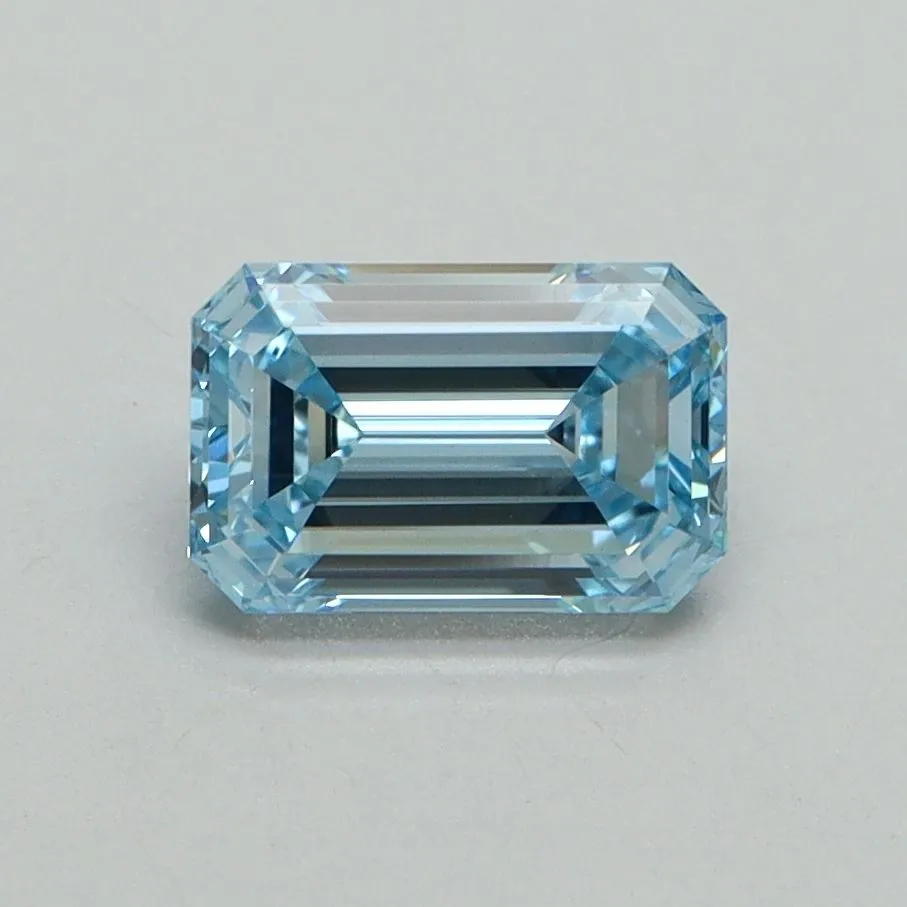 1.06ct EMERALD Fancy Intense Blue VVS2 Coloured Lab diamond