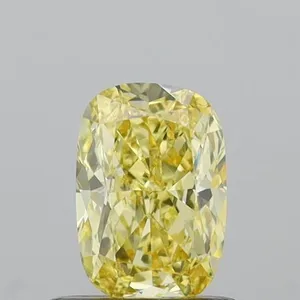 0.52ct CUSHION Fancy Yellow VVS2 Coloured Lab diamond