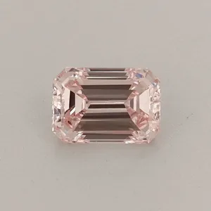 0.38ct EMERALD Fancy Pink VS1 Coloured Lab diamond
