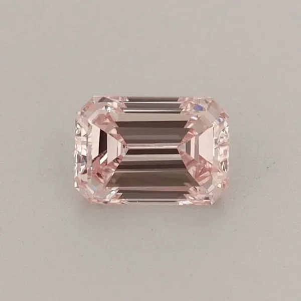 0.38ct EMERALD Fancy Pink VS1 Coloured Lab diamond
