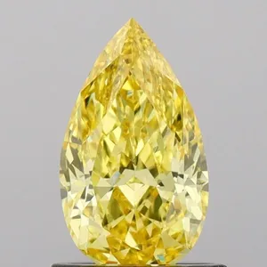 0.87ct PEAR Fancy Vivid Yellow VS1 Coloured Lab diamond