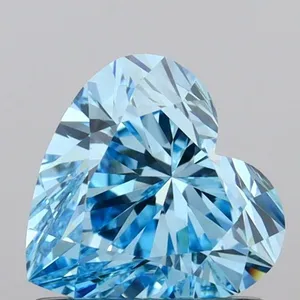 0.91ct HEART Fancy Vivid Blue VS1 Coloured Lab diamond