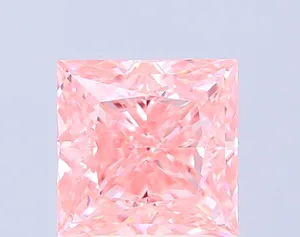3.06ct PRINCESS Fancy Vivid Pink VVS2 Coloured Lab diamond