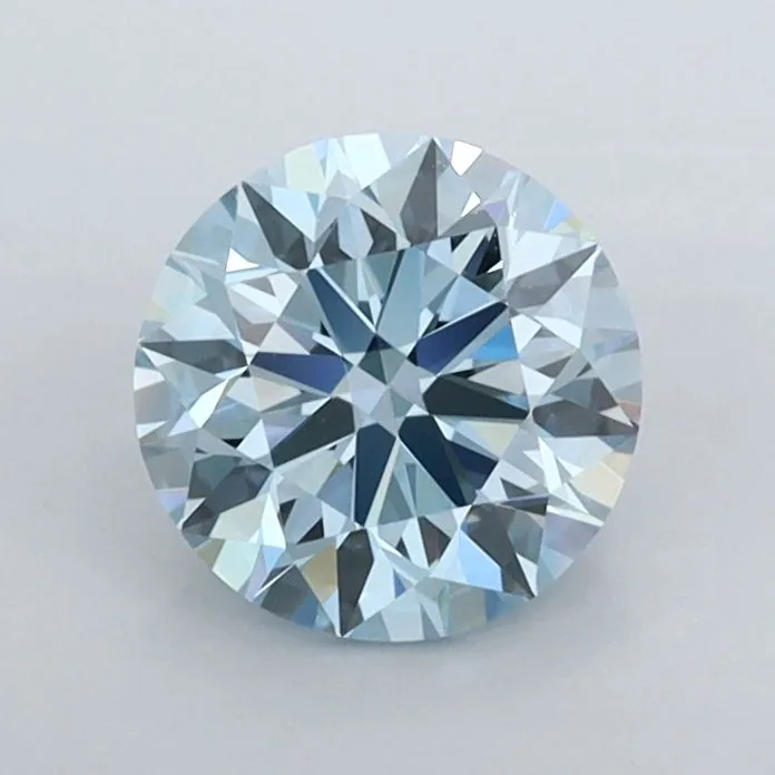 0.97ct ROUND Fancy Vivid Blue VVS2 Coloured Lab diamond