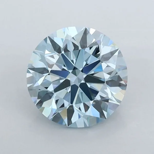 0.97ct ROUND Fancy Vivid Blue VVS2 Coloured Lab diamond