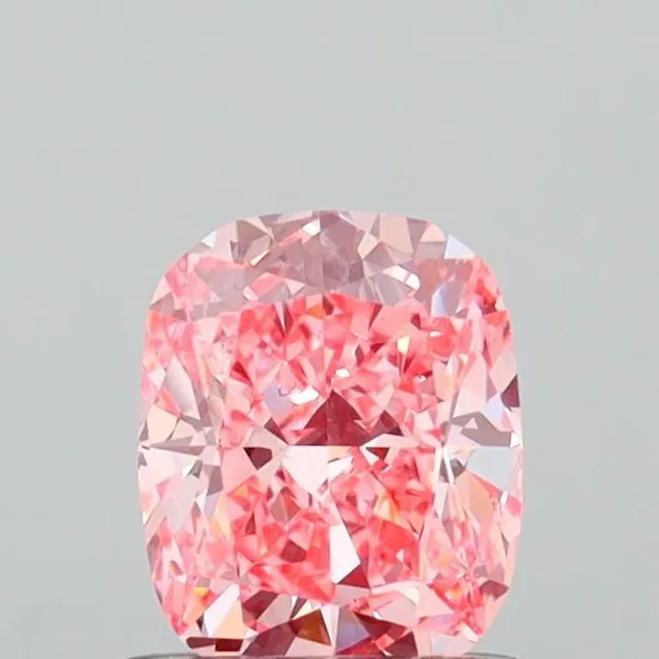 1.02ct CUSHION Fancy Vivid Pink VS2 Coloured Lab diamond