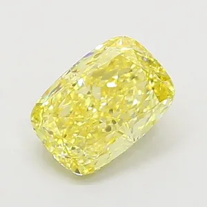 1.31ct CUSHION Fancy Intense Yellow VS1 Coloured Lab diamond
