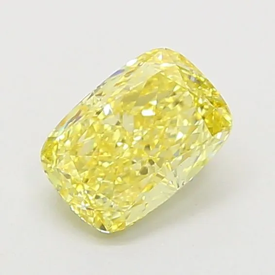 1.31ct CUSHION Fancy Intense Yellow VS1 Coloured Lab diamond