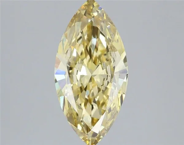 1.4ct MARQUISE Fancy Intense Yellow VVS2 Coloured Lab diamond