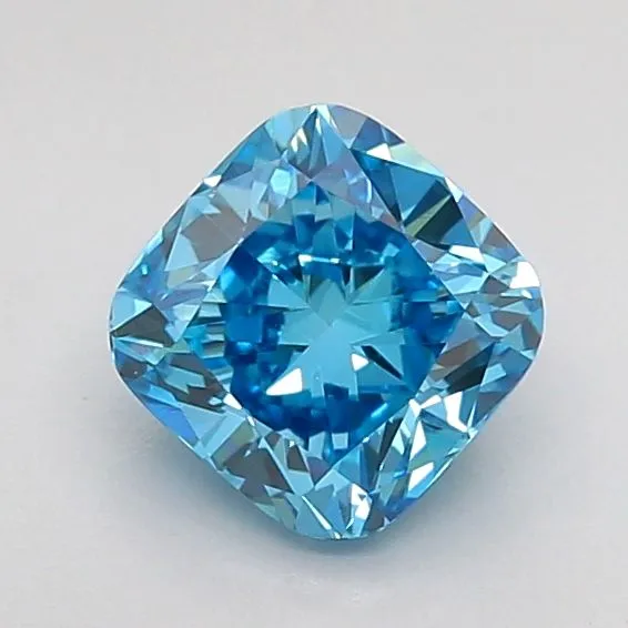 0.99ct CUSHION Fancy Vivid Blue VVS2 Coloured Lab diamond