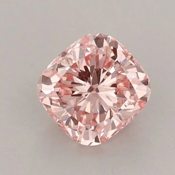 0.9ct CUSHION Fancy Vivid Pink VS2 Coloured Lab diamond
