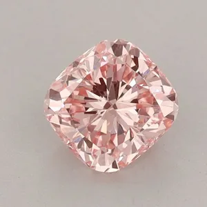 0.9ct CUSHION Fancy Vivid Pink VS2 Coloured Lab diamond