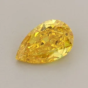 0.53ct PEAR Fancy Vivid Yellow VVS2 Coloured Lab diamond