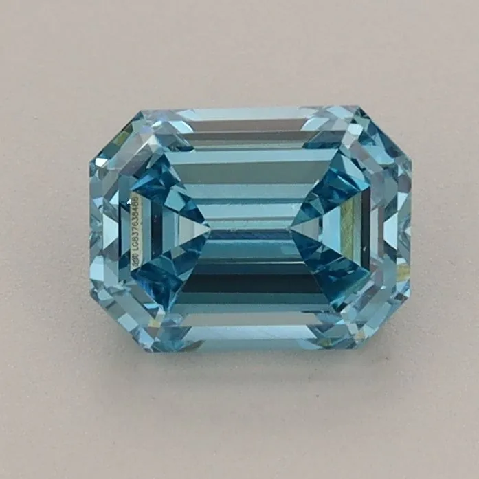 1.00ct EMERALD Fancy Vivid Blue VS1 Coloured Lab diamond
