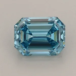 1ct EMERALD Fancy Vivid Blue VS1 Coloured Lab diamond