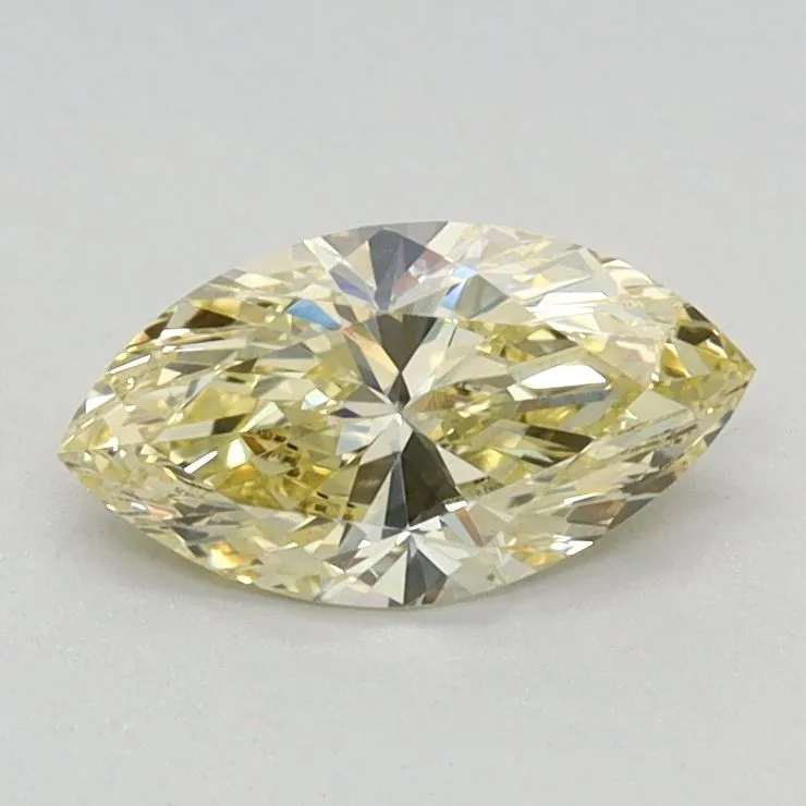 0.59ct MARQUISE Fancy Intense Yellow VVS2 Coloured Lab diamond
