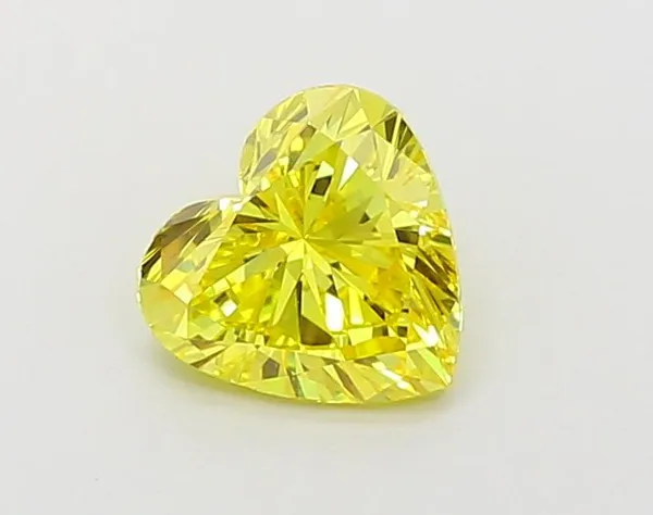 1.05ct HEART Fancy Vivid Yellow VS1 Coloured Lab diamond