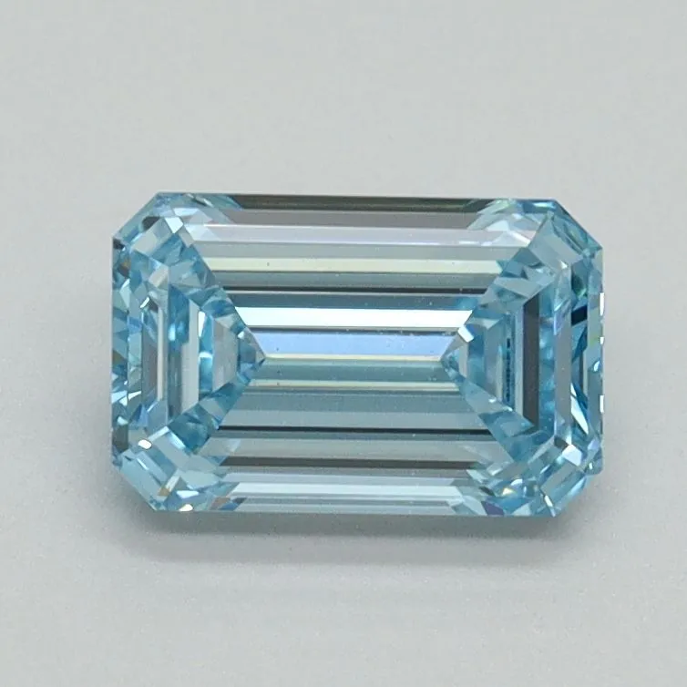 1.04ct EMERALD Fancy Vivid Blue VS1 Coloured Lab diamond