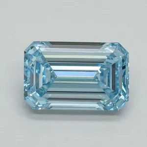 1.04ct EMERALD Fancy Vivid Blue VS1 Coloured Lab diamond