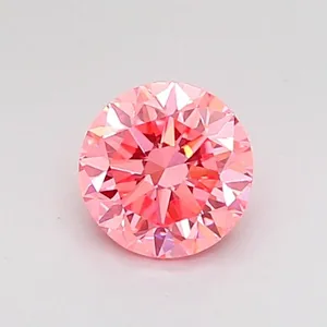 0.52ct ROUND Fancy Vivid Pink VVS2 Coloured Lab diamond