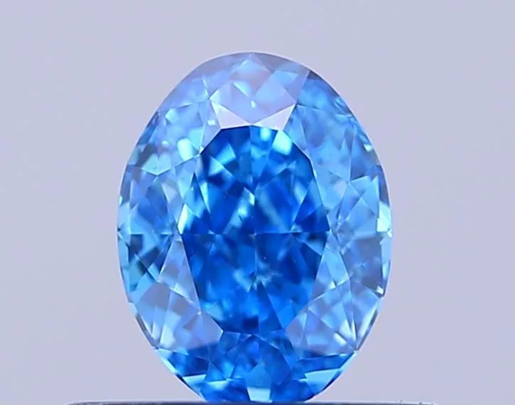 0.50ct OVAL Fancy Vivid Blue VS2 Coloured Lab diamond