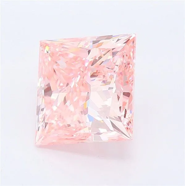 5.00ct PRINCESS Fancy Vivid Pink VS2 Coloured Lab diamond