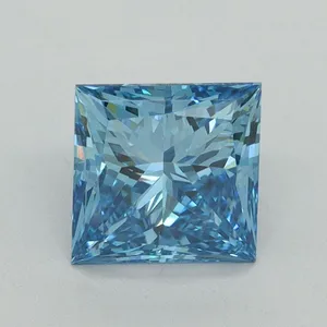 1.6ct PRINCESS Fancy Vivid Blue VVS2 Coloured Lab diamond
