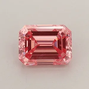 0.9ct EMERALD Fancy Vivid Pink VS1 Coloured Lab diamond