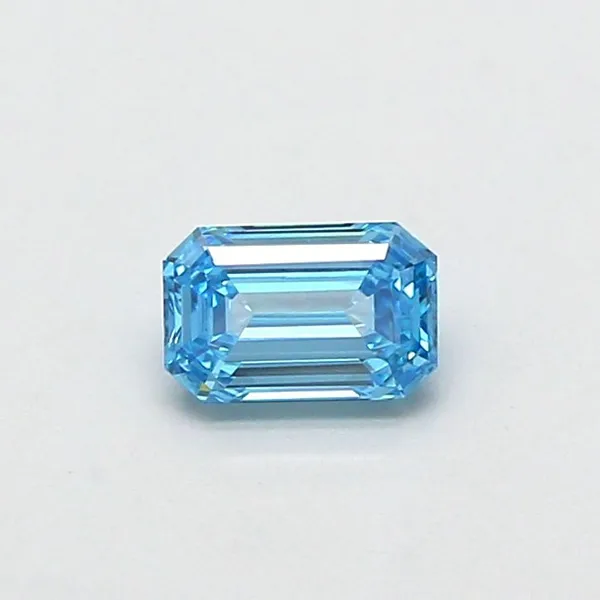 0.53ct EMERALD Fancy Vivid Blue VVS2 Coloured Lab diamond