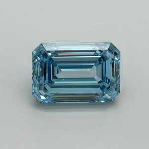 1.29ct EMERALD Fancy Vivid Blue VVS2 Coloured Lab diamond