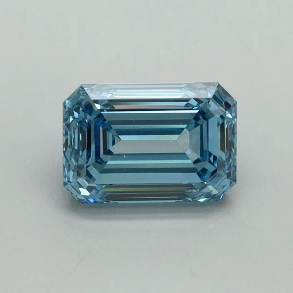 1.29ct EMERALD Fancy Vivid Blue VVS2 Coloured Lab diamond