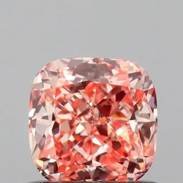 0.72ct CUSHION Fancy Intense Pink VS1 Coloured Lab diamond