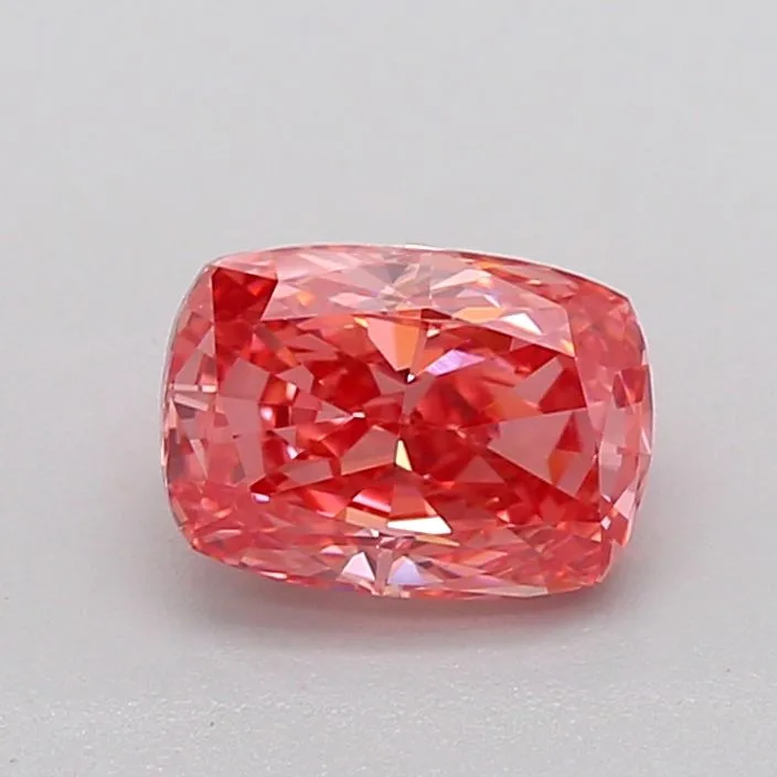 1.13ct CUSHION Fancy Vivid Reddish Pink VS1 Coloured Lab diamond