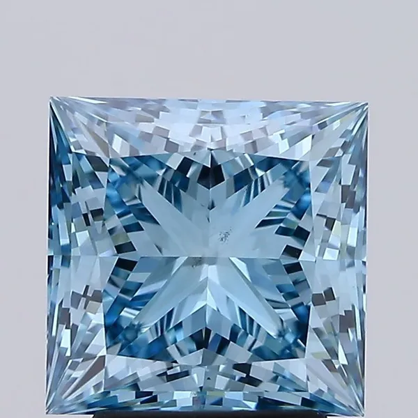 3.12ct PRINCESS Fancy Vivid Blue VS2 Coloured Lab diamond
