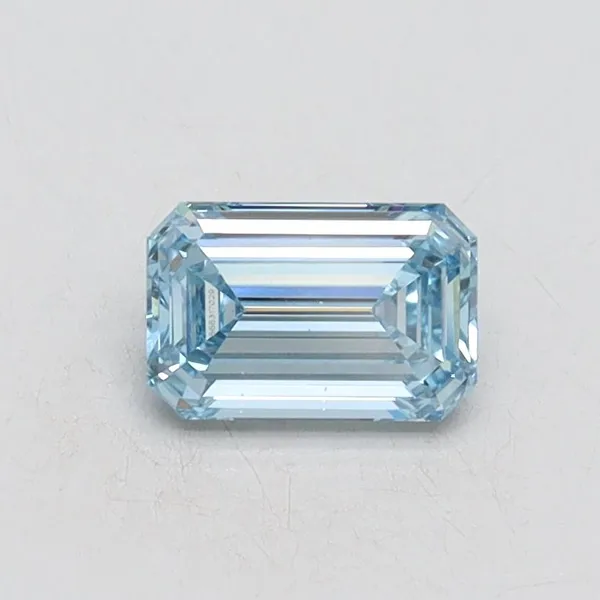 0.5ct EMERALD Fancy Intense Blue VS2 Coloured Lab diamond