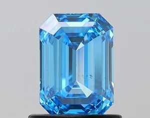1.02ct EMERALD Fancy Vivid Blue VS2 Coloured Lab diamond