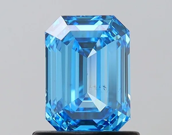 1.02ct EMERALD Fancy Vivid Blue VS2 Coloured Lab diamond