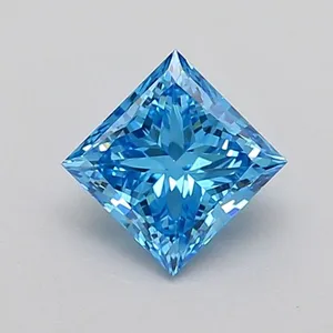 0.85ct PRINCESS Fancy Vivid Blue VS1 Coloured Lab diamond