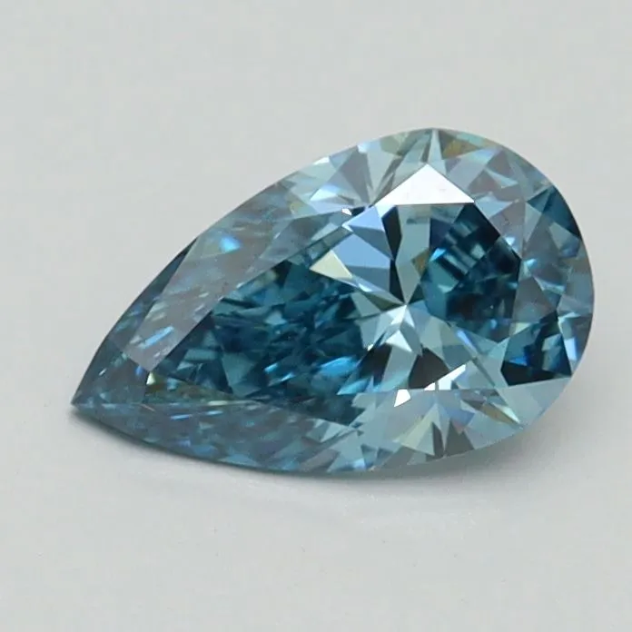0.66ct PEAR Fancy Vivid Blue VS1 Coloured Lab diamond